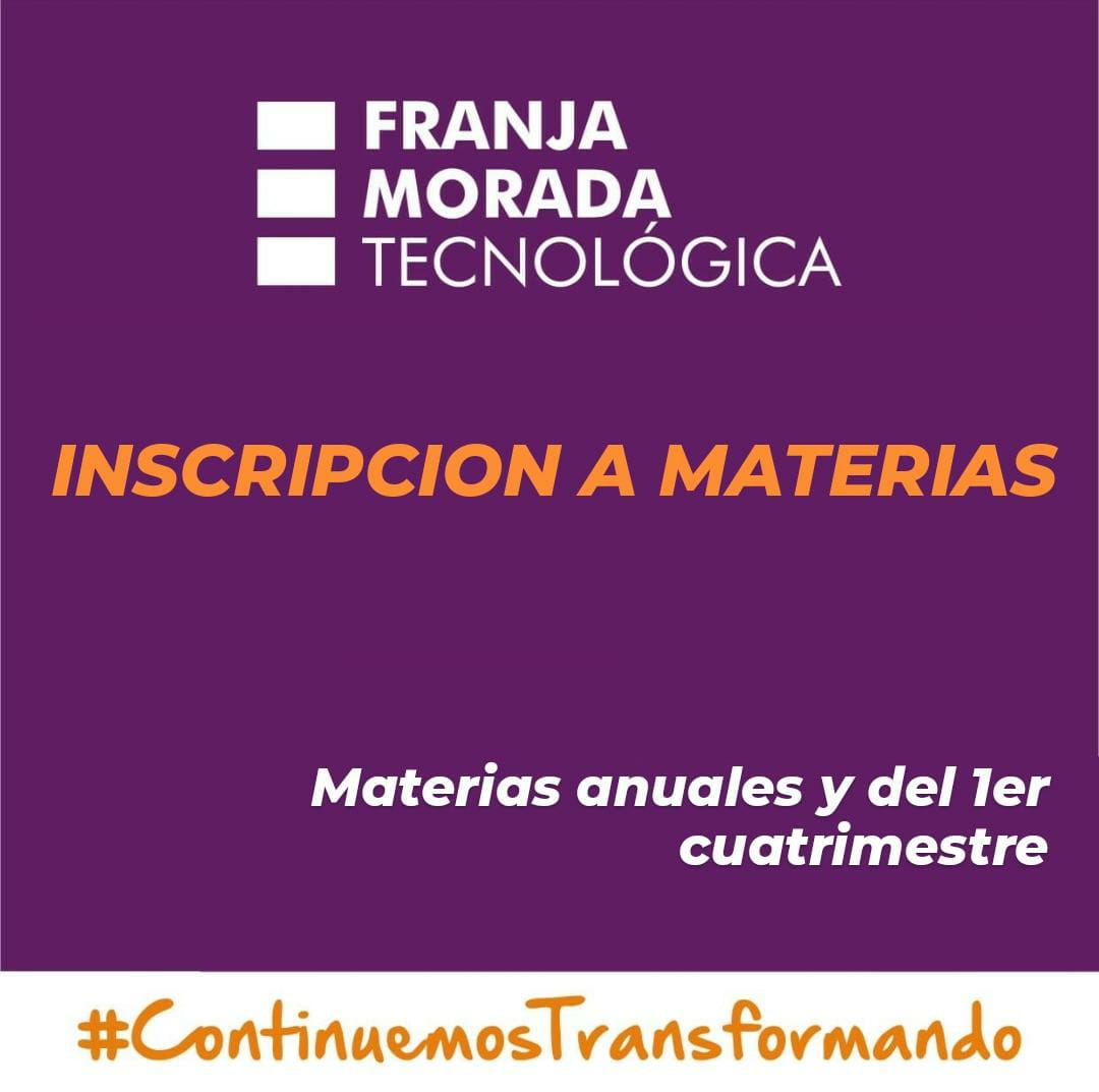 INSCRIPCIÓN A MATERIAS 🤳